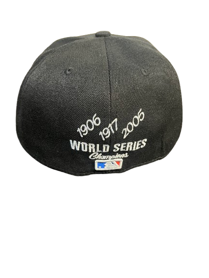 Black White Sox Fitted Hat